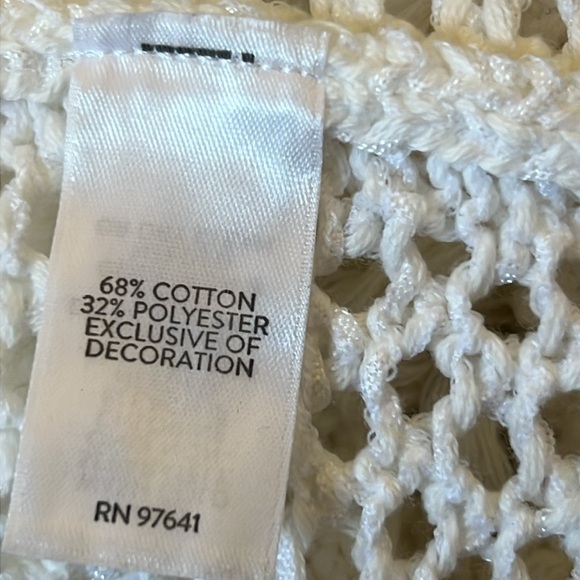 J.Jill Romantic Boho White Cotton Linen Blend Knit Cardigan Size Small - Picture 9 of 9